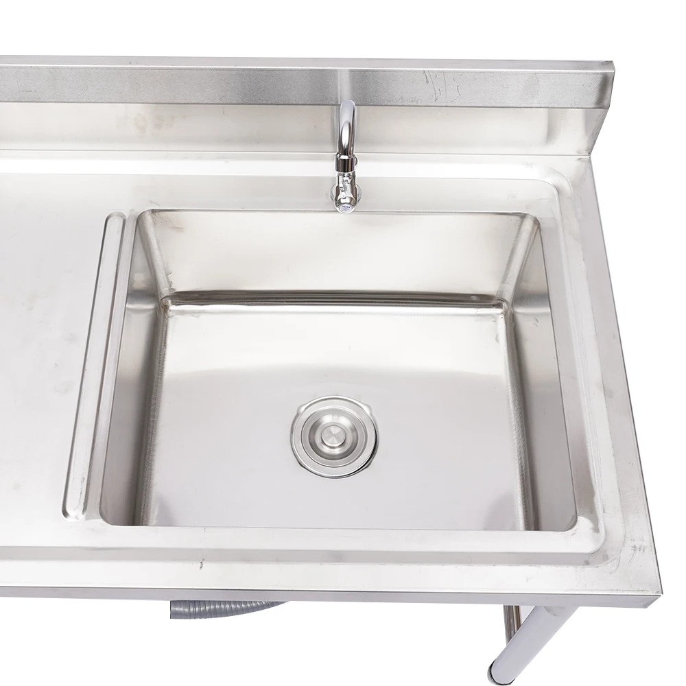 Commercial Kitchen Restaurant Sink 304 Stainless Steel Utility Sink 120X60X80cm