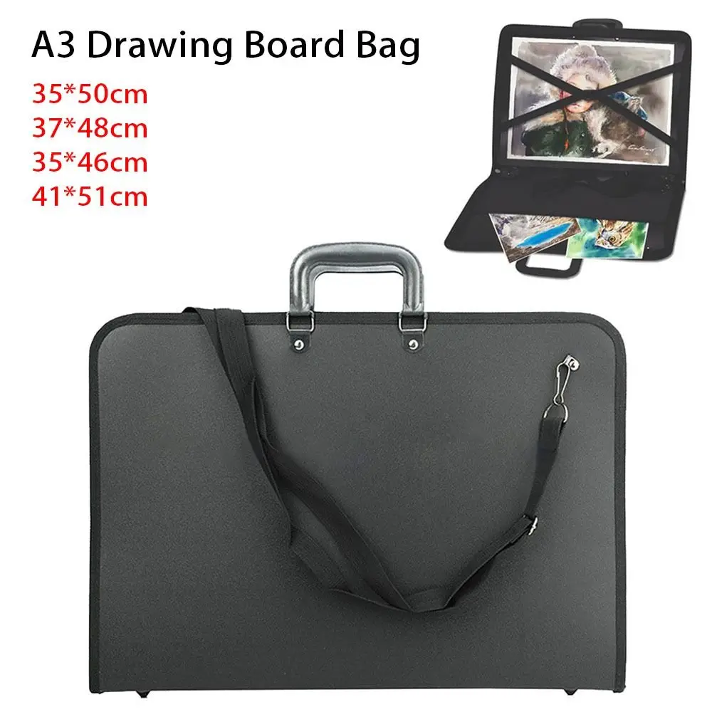 Weather Resistant Zipper Closure Art Portfolio Case With Shoulder Strap Top Handle Artist Painting Accessory art drawing tools