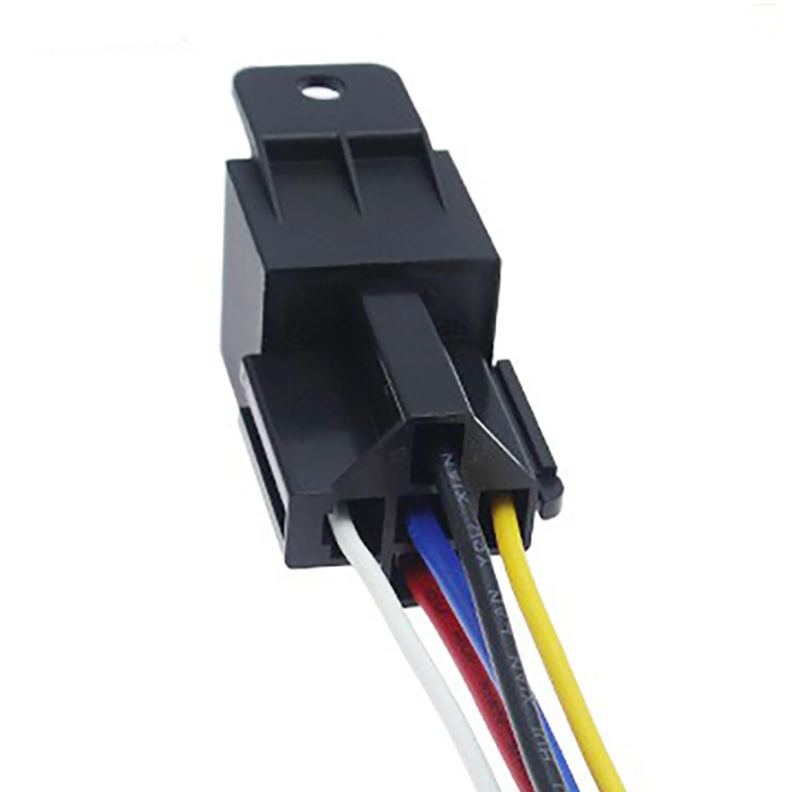 Automotive Relay 5Pcs 12V or 24V 5Pin 40A Car Relay Black Red Copper Terminal Auto Socket SPDT Harness Cable