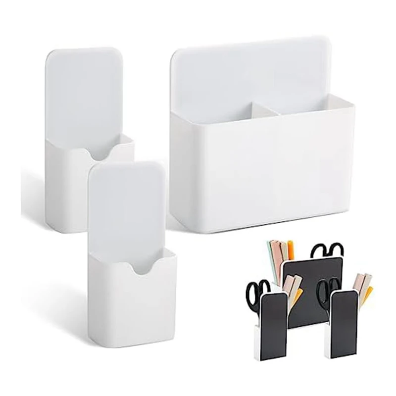 

3-Piece Magnetic Pen Holder, Magnetic Marker Storage Boxes For Refrigerator Whiteboard