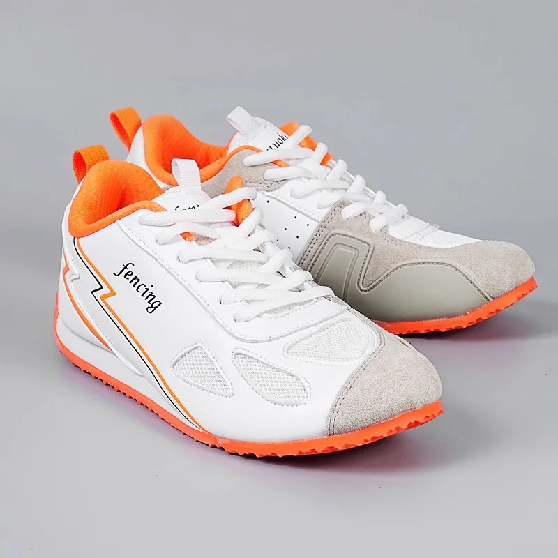 Men Professional Fencing Shoes Size 31-46 Breathable Anti-Slippery Sneakers Lightweight Genuine Leather Competition Training