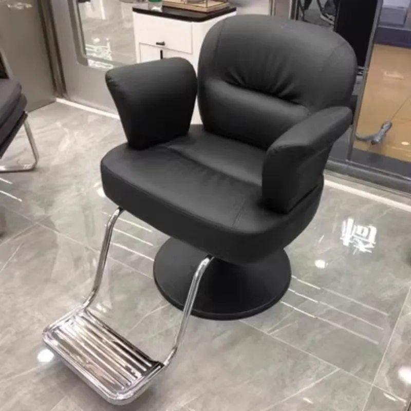 Rolling Swivel Barber Chair Stool Recliner Hydraulic Luxury Metal Barber Chair Professional Silla De Ruedas Salon Furniture HDH
