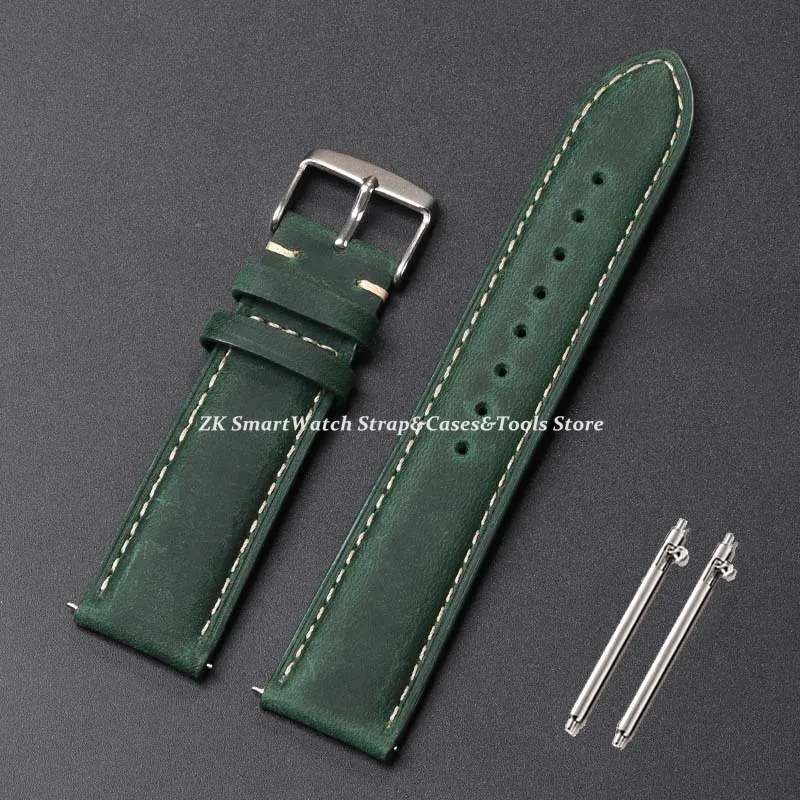 18mm 20mm 22mm Armband Echtes Leder Uhrenarmband Ersatzgürtel Vintage Braunes Armband Schnellverschluss-Armband für Männer Frauen – Detail 9