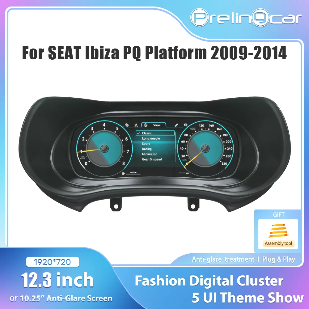 Panel de Instrumentos Digital LCD de 12.3'' Prelingcar para VW Seat Ibiza PQ Años 2009-2014, Cabina Virtual 1