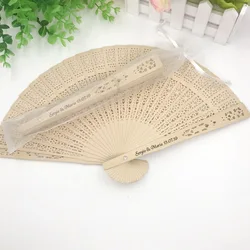 Personalized Wooden Sandalwood Fan for Weddings and Party Decorations (With organza bags)