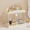 2025Makeup Organizer Glacier-textured Icy-finish Display Shelf Cosmetic Makeup Organizer for Vanity Desktop and Bathroom Storage 3