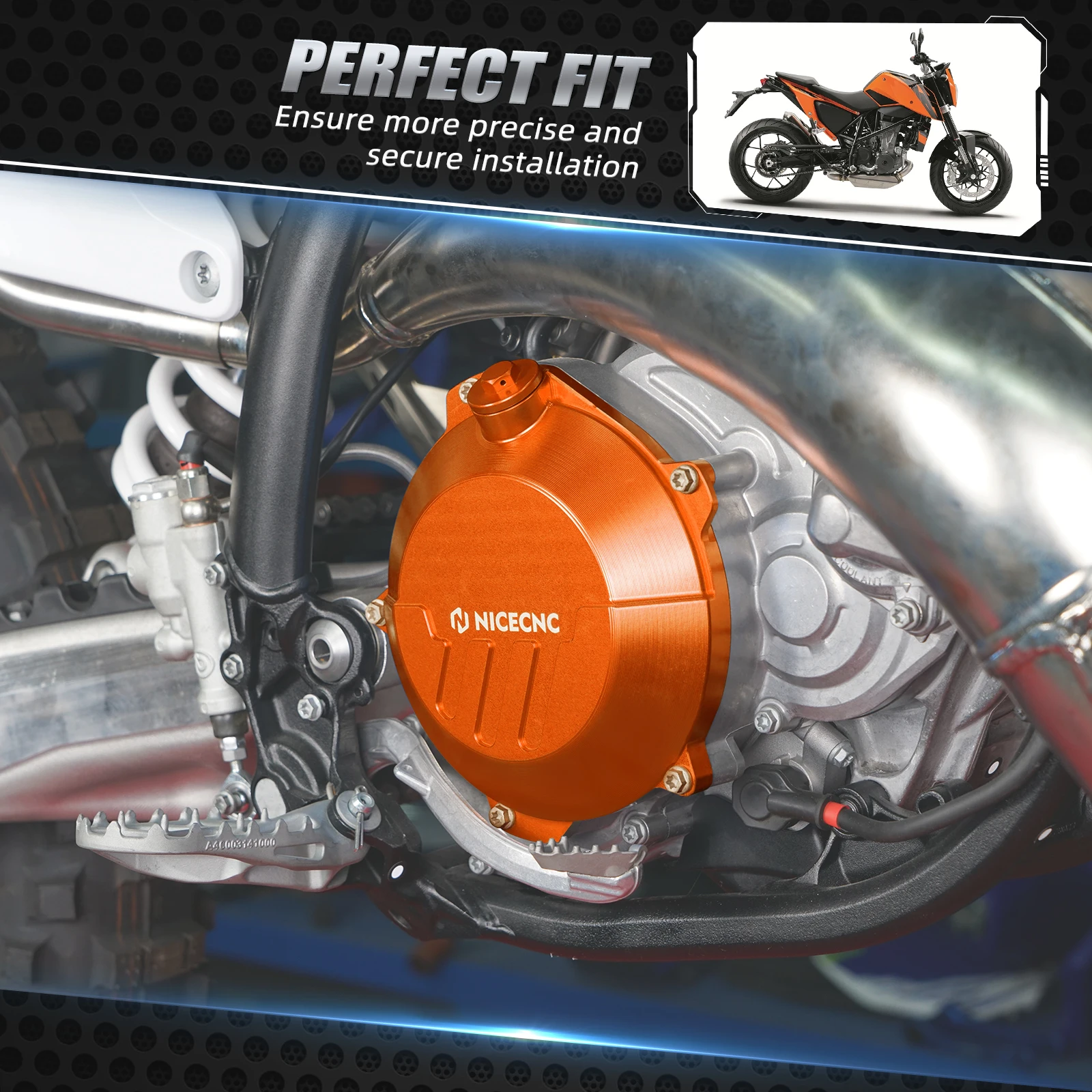 NICECNC Verstärkter Kupplungsdeckelschutz für KTM EXC 300 XCW 250 SX 250 2024 2025, für Husqvarna TE 300 TE 250, GasGas EC 300 EC 250 – Detail 6