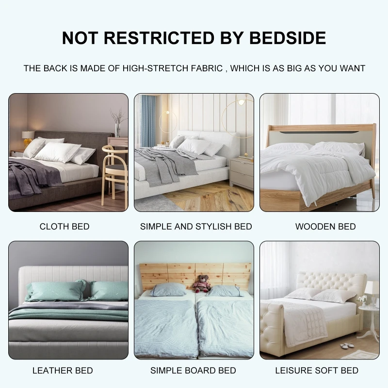 47/59/71 Inches Fabric Upholstered Bedside Cover Bedside Dustproof Decorative Cover Home Protection Decorative