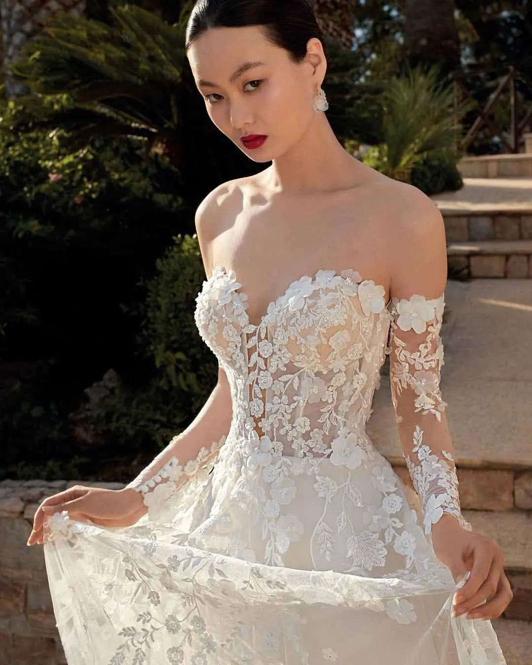 SoDigne A Line Wedding Dresses 2023 Detachable Sleeves Bride Dress Floral Lace Women Bridal Gowns vestido de novia Plus size
