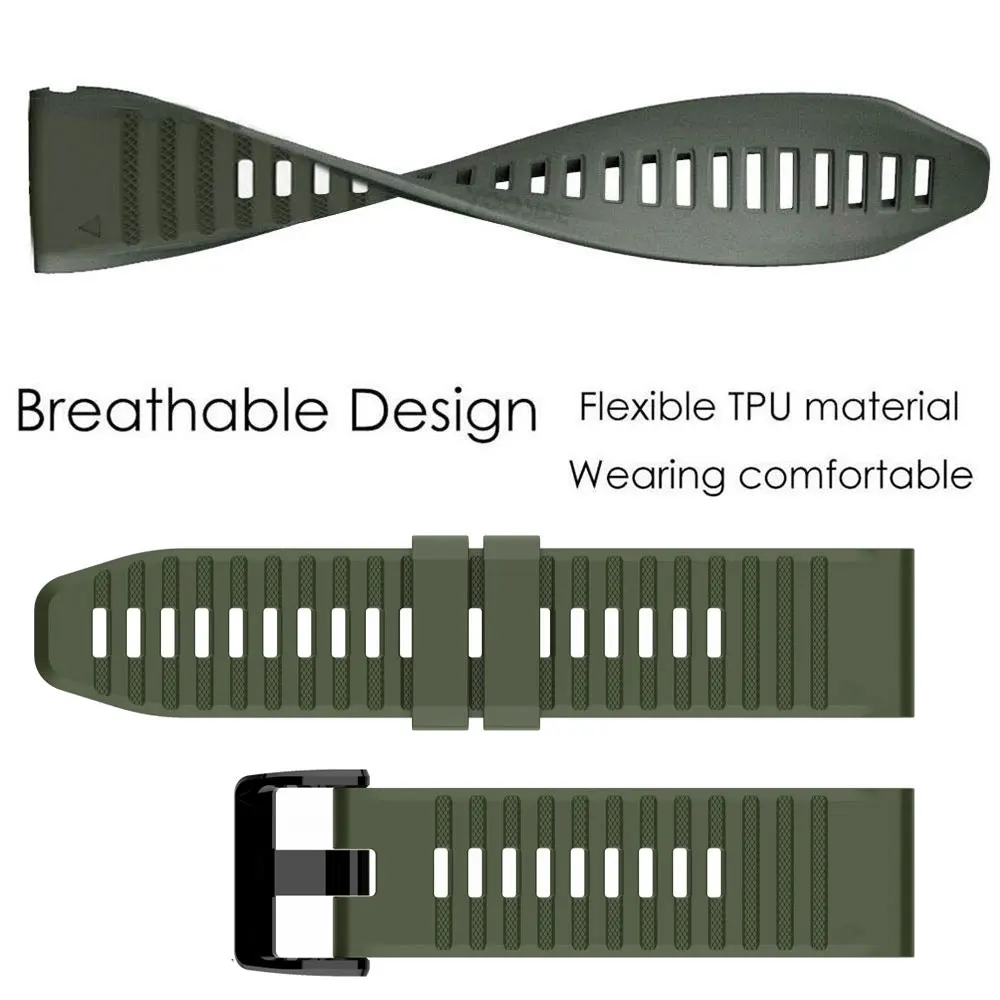Silicone Quick Release Smart Watch Band - 22mm/26mm