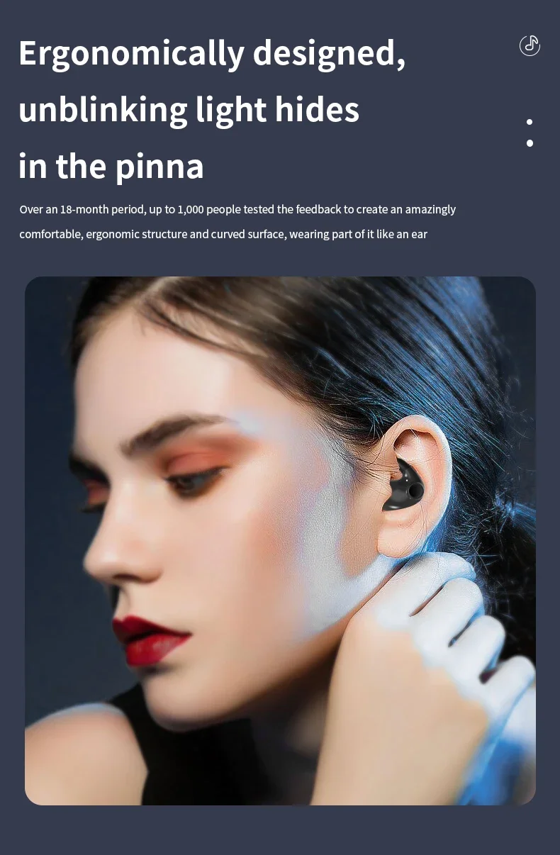 Invisible Wireless Bluetooth Headphones With Microphone Waterproof_voghion.com
