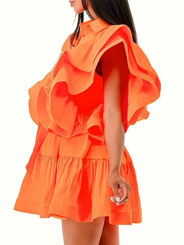 Wmstar Dresses for Women Party Puff Sleeve Sweet Elegant Sweet Midi Dress New Summer Clothes Wholesale Dropshipping with Bandage