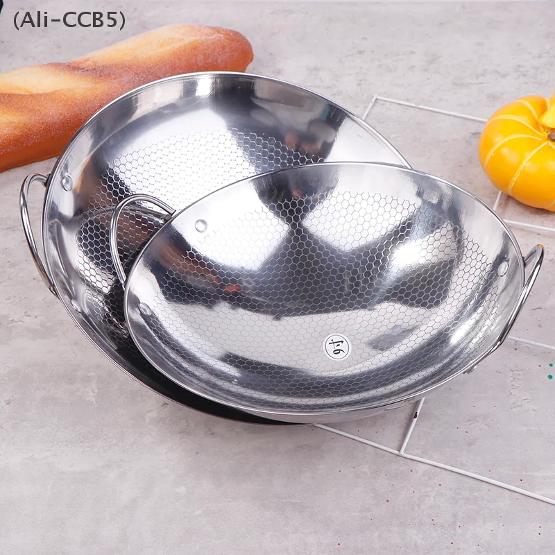 1Piece Stainless Steel Outdoor Gas Stove and Alcohol Stove Special Small Hot Pot Chinese Frying Pan Camping Cookware