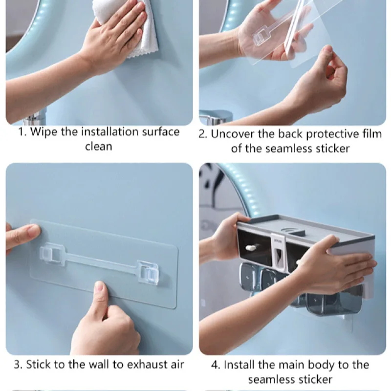Wall Mounted Toothbrush Holder Electric Toothbrush Holder Toilet Wash Cup Set