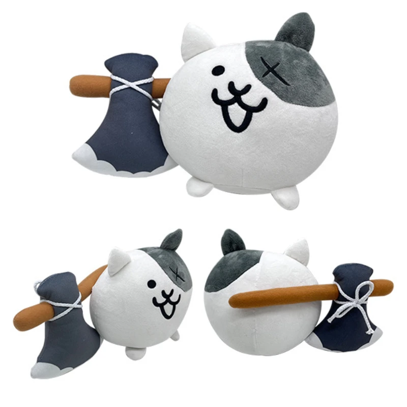 33cm The Battle Cats Plush Toy White Neko Cat Soft Toy Cartoon Anime Figure Plush Stuffed Animal Toy Peluche Gift Toy For Kids