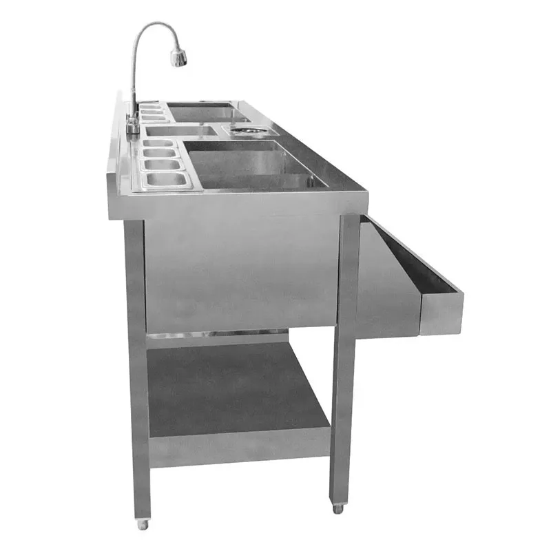 Combination Cocktail Bar Station With Blender Sink and Food GN Pan Insulated Ice Well