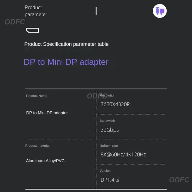 Dp-미니 Dpz 어댑터, Dp 수-암 휴대용 컴퓨터 액세서리, 디스플레이 포트 어댑터, 8k 범용 오디오 라인, 1 개, 3 개, 5 개