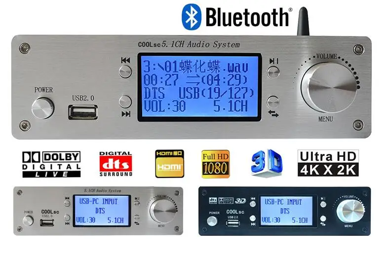 

Аудиодекодер 4K 5,1, Bluetooth 5,0, ЦАП, плеер без потерь для версии DTS U Disk RH-699X PRO