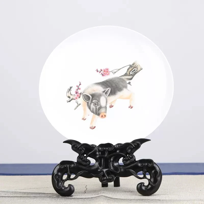 Red Wood and Black Sandalwood Plate Holder, Ceramic Disc Holder, Jade Plate Holder, Pu'er Tea Cake Holder