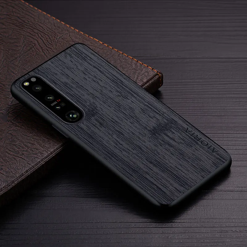 Luxury Bamboo Wood Pattern Leather Phone Case
