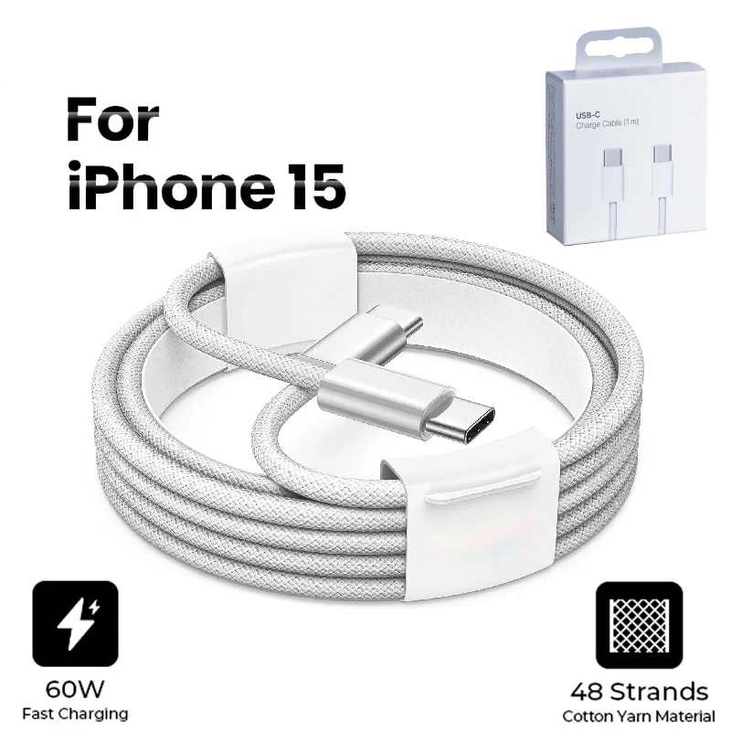 

Зарядное устройство для iPhone15 Pro/ProMax PD, 60 Вт, USB Type-USB