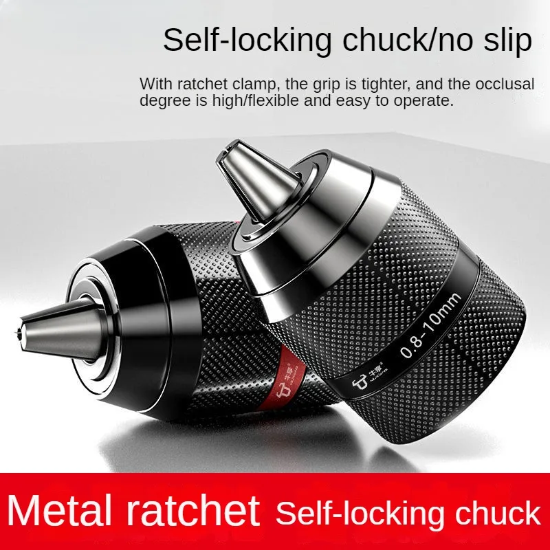 Metal Ratchet Self-Locking Drill Chuck Electric Hand Drill Chuck 10/13mm Chuck Electric Hammer Wrench Electric Drill Adapter andoer metal tablet clip tablet tripod adapter holder clamp