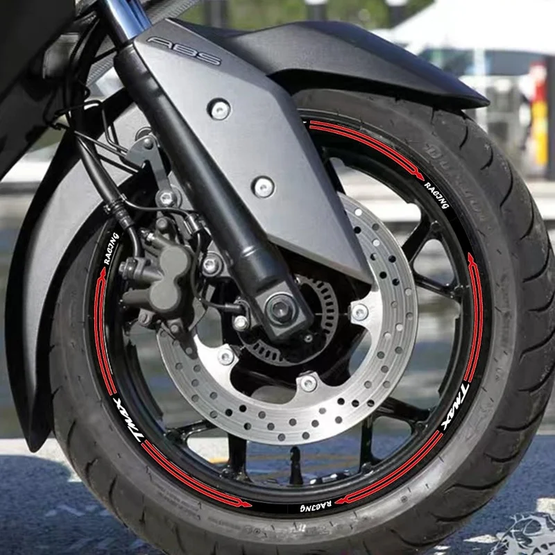 Pegatinas Reflectantes Para Bordes De Llanta De Moto - Compatibles Con Yamaha TMAX 500/530/560, PVC Reflectante