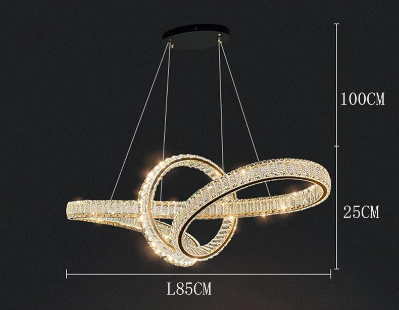 Description Picture 5 of itemContemporary Originality Pendant Lamps Simple Metallic Luster Light Luxury Crystal Chandelier Restaurant Villa Foyer Art Decor