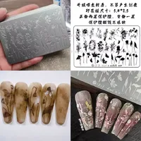 1pc Chinese Garden  Lotus Flowers Redwood Trees Nail Stamping Plate Stamping Nails Design Images Manicure Nail Art Set 2