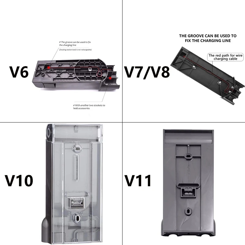 Universal Vacuum Cleaner Docking Station and Storage Rack with Nozzle Bracket and Spare Parts Organizer