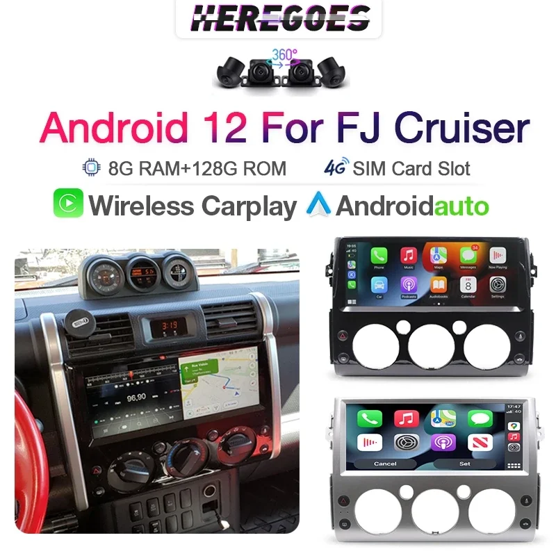 

Carplay 1920*720 IPS 2 din Android 12 автомобильный радиоприемник для Toyota FJ Cruiser 2007 2008-2017, автомобильный GPS-навигатор, стерео 8 + 128G Bluetooth