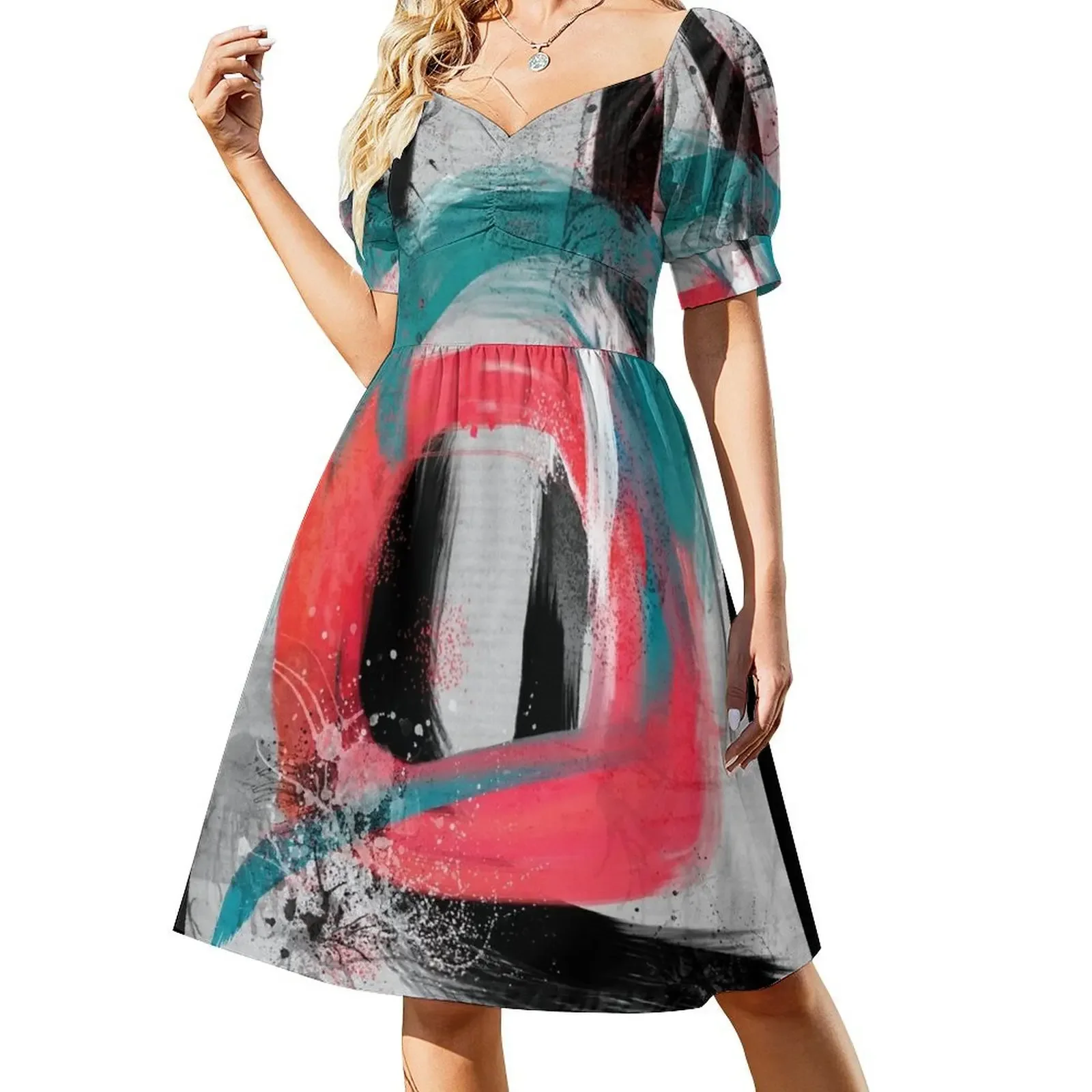 thumbnail image 1 of El azul se encuentra con el rosa en un día nublado. Vestido sin mangas. Vestidos elegantes. Vestido morado. Vestido de cumpleaños para mujer., 1 of 7