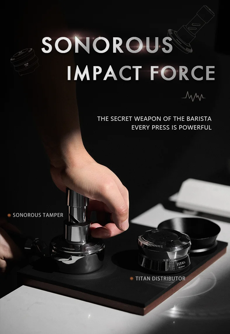 Description Picture 2 of itemMUVNA Espresso Coffee Distributor & Adjustable Constant-Pressure Tamper with Resounding Impact, 58mm Portafilter Tamper
