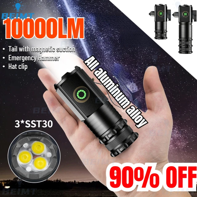 90% 할인! 하이킹 및 캠핑에 최적의 충전식 USB C 손전등