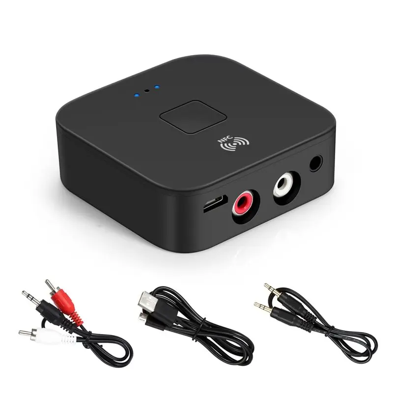 B03B-블루투스 5.0 RCA 오디오 수신기 3.5Mm AUX 잭 스테레오 음악 무선 어댑터 마이크 스피커 증폭기 자동 켜기/끄기