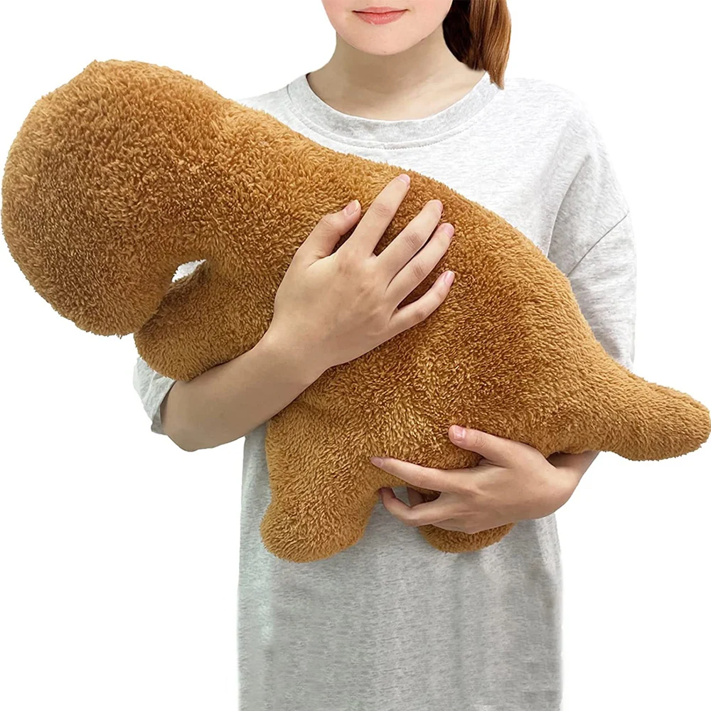 Linda y deliciosa alohada de pepita de pollo con dinosaurio, delicioso