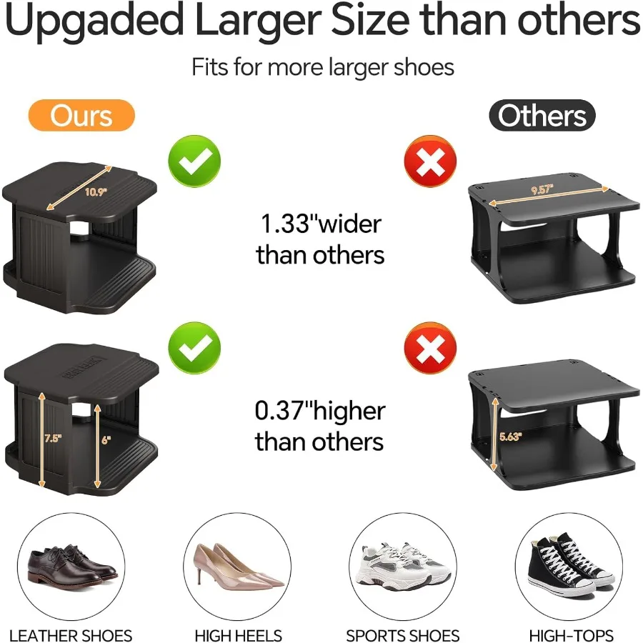 Stackable 16Tier Shoe Rack for Closet Entrance Tall Narrow Vertical Shoe Stand Plastic Free Standing Ideal for Small Spaces