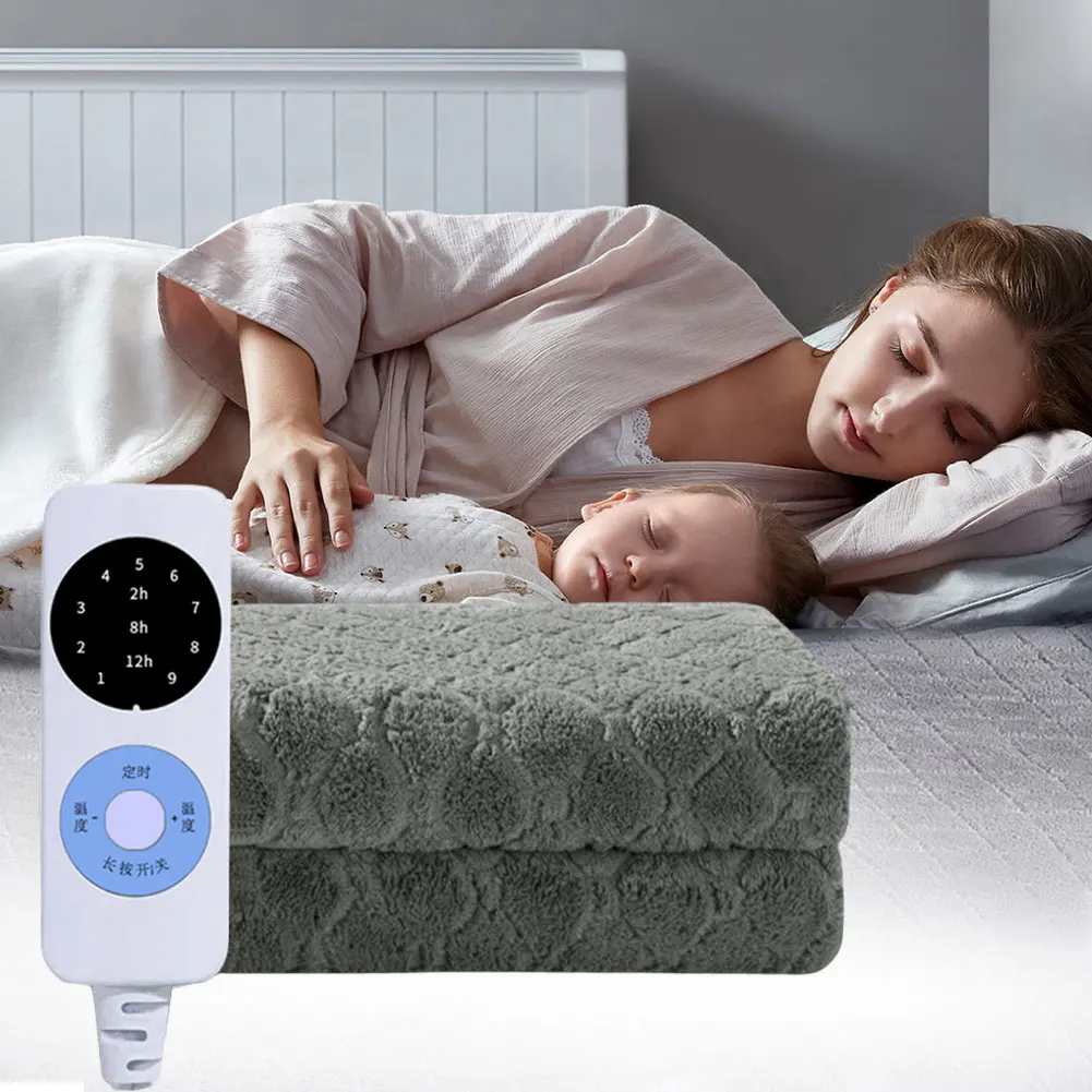 Plush Electric Blanket 1.5x0.7m Single Person Electric Heated Blanket Winter Body Warmer Self Heating Carpet for Home Office