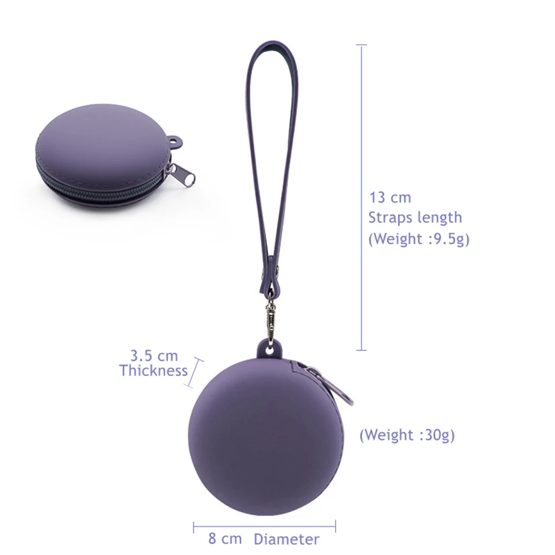 Small Purse Silica gel Handbags For Women Round Shape Mini Luxury Designer Female Messenger Coin Purse 5