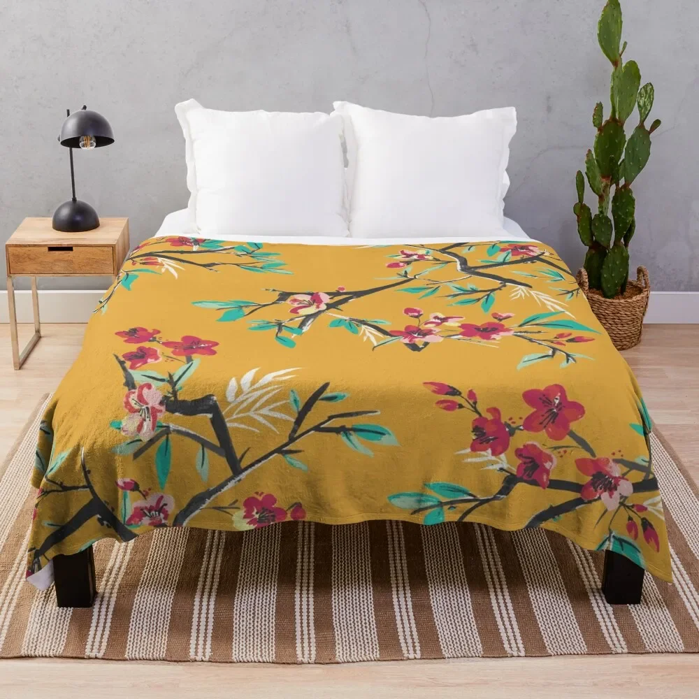 

Japanese blossom Throw Blanket wednesday christmas decoration Giant Sofa Luxury St Blankets