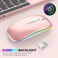 LED Wireless Mouse Bluetooth-compatible 2.4GHz Slim Rechargeable Silent Mice RGB Ergonomic Gaming mouse for Computer Laptop PC - Image 2
