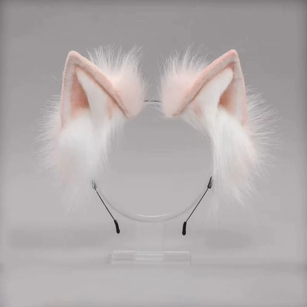 Cute Cat Ears Headband Plush Animal Hair Band Halloween Party Hair Hoops Womens Anime Cosplay Headwear Fancy Props Hair Ornament