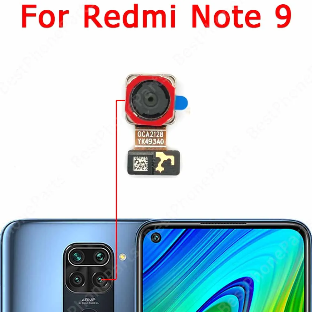YHX-OU 2 Lenti in Vetro di Ricambio per Fotocamera Redmi Note 9 PRO Vetro Posteriore + 2 pellicole protettive per Fotocamera Redmi Note 9 PRO + pinzette (Nero