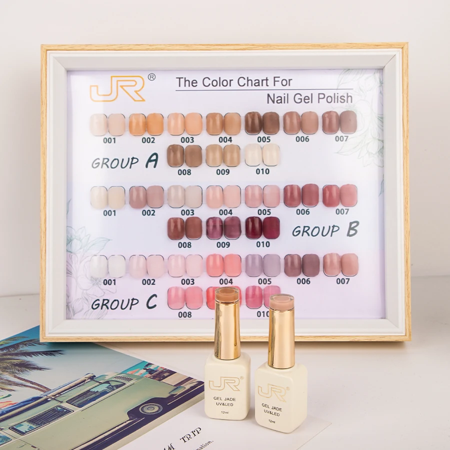 JR10pcs12ml30 color lasting Summer Ice Nail Varnish Set UV/LED Color bottle color cover Spring black and white powder Macaron mu 2