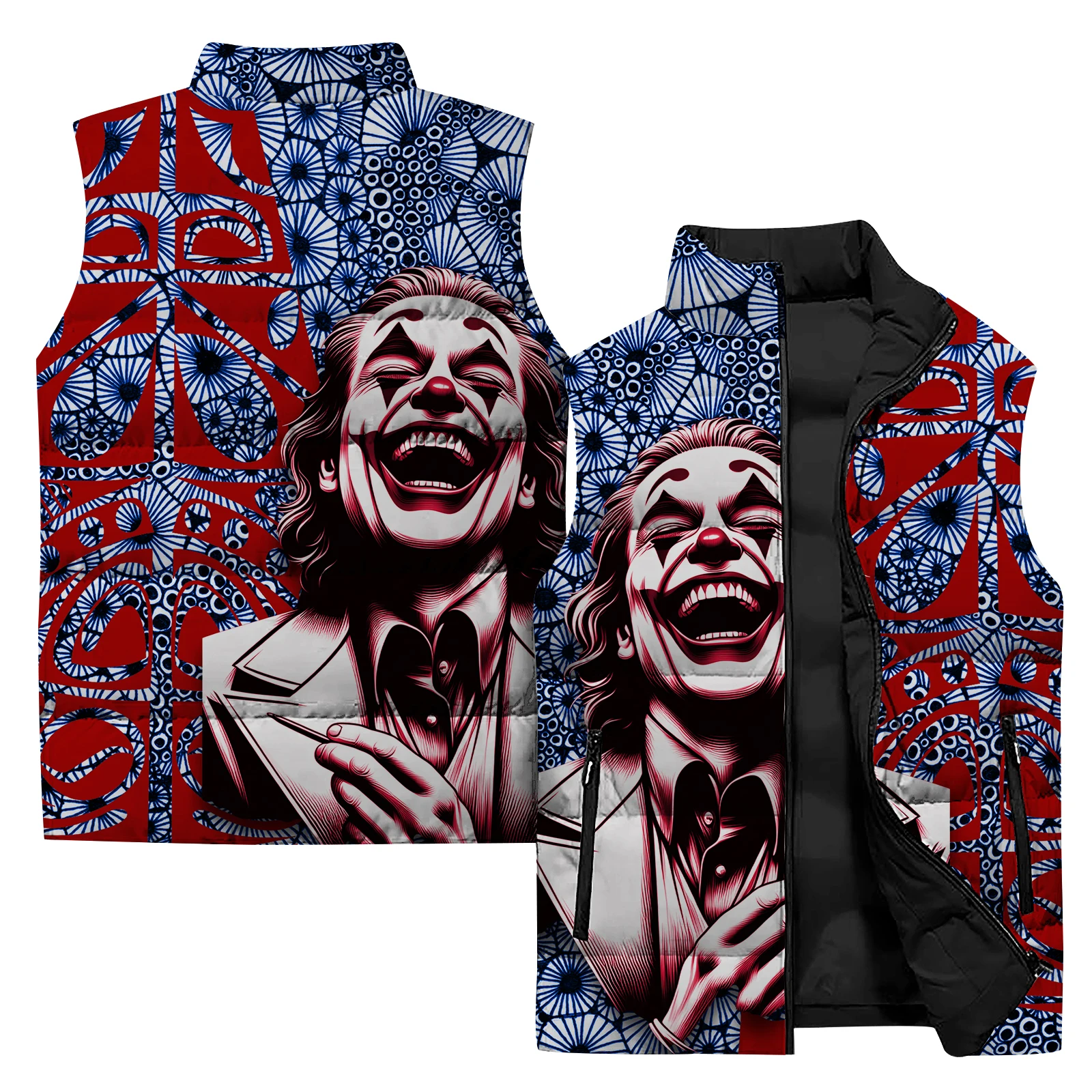 thumbnail image 1 of Chaqueta de invierno con estampado de calavera y arte abstracto en 3D para hombre, chaleco deportivo para exteriores, chaqueta de ciclismo, chaleco informal con cremallera a la moda para hombre, 1 of 5