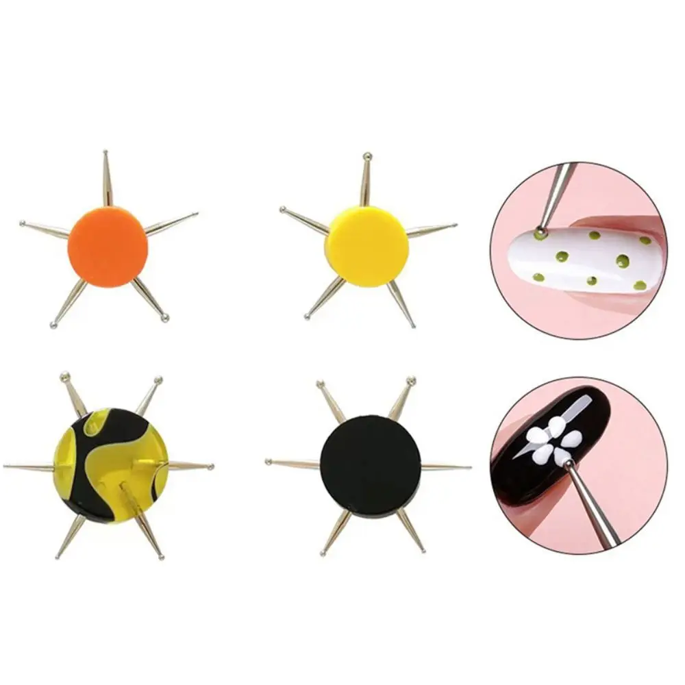 Black Nail Tools Nail Point 6 Head Point Drill Pen Nail Drill Point Nail Art Dotting Tools Dot Painting 2