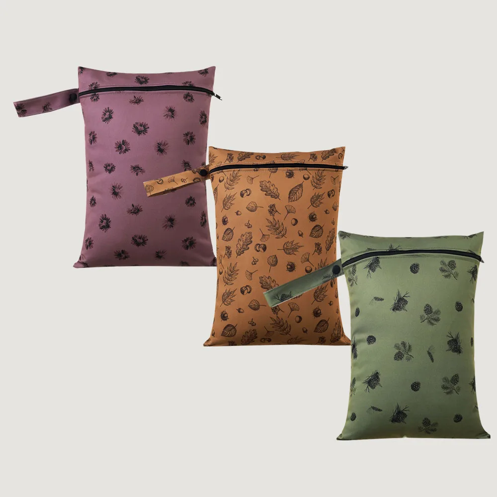 Elinfanta 방수 엄마 워시 백,  기저귀 가방, 휴대용 습식 및 건식 가방, 26x36cm, 3 개