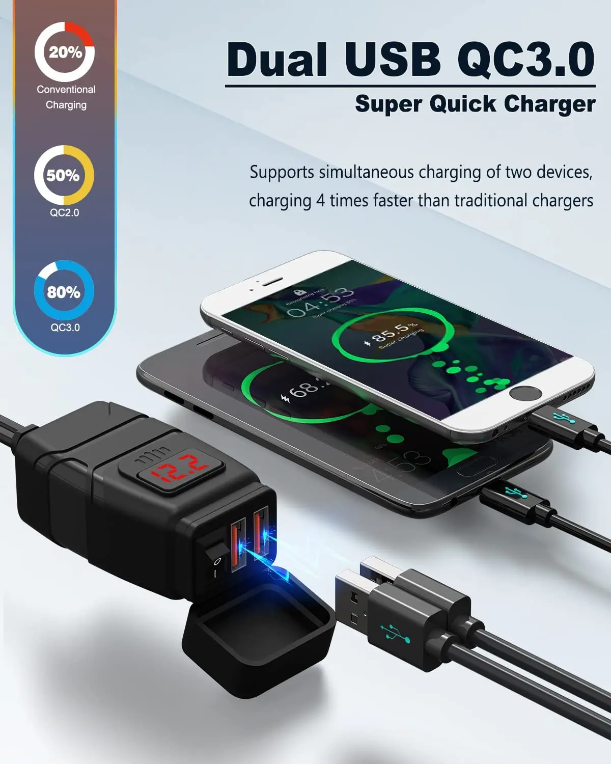 Kaufe SAE-auf-USB-C-Adapter, wasserdichtes Motorrad-USB-Handy