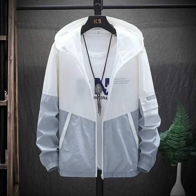 Summer Hooded Jacket Men Women Waterproof Sun Protection Clothing Fishing Hunting Clothes Quick Dry Skin Patchwork Windbreaker 6
