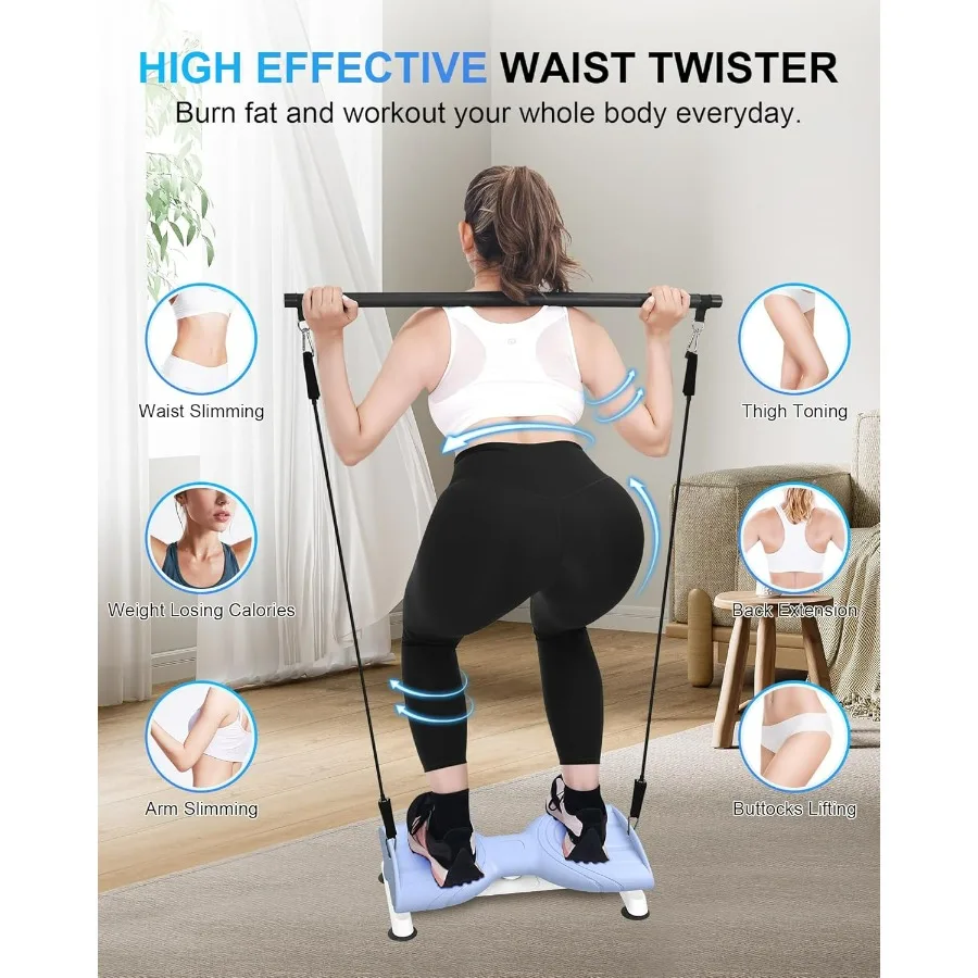 Waist Twister Machine Exercise,Ab Workout Machine,Noiseless Waist Twisting Fitness Tool, Waist Trainer For Women & Men,330 Lbs C